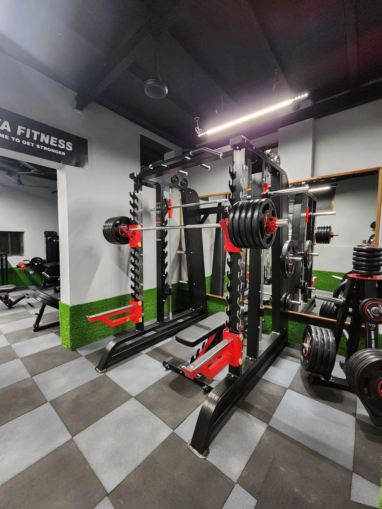 Smith machine and plate storage